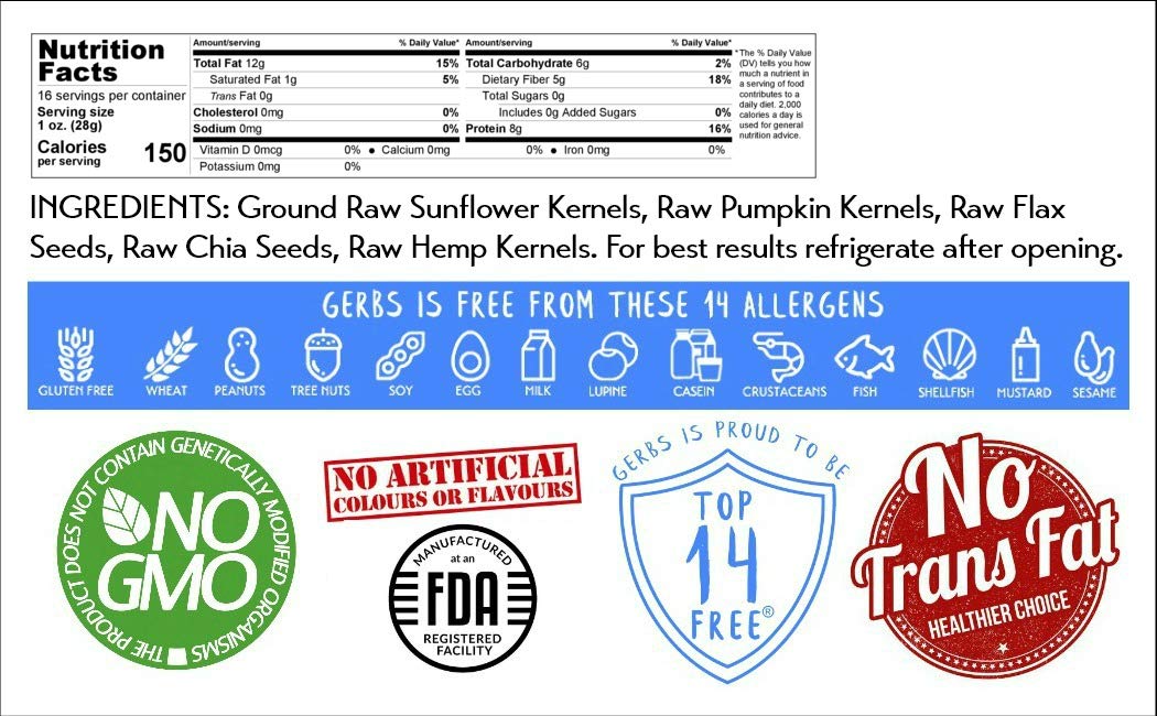 GERBS Super 5 Seed Meal packaging reseal to maintain freshness