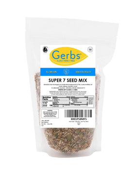 GERBS Super 7 Seed Snack Mix seed close-up highlighting crunchy textures