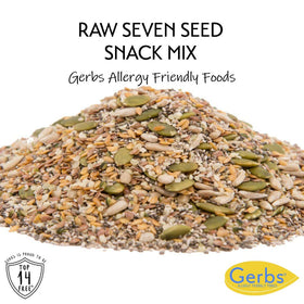 GERBS Super 7 Seed Snack Mix on the kitchen counter emphasizes versatility.