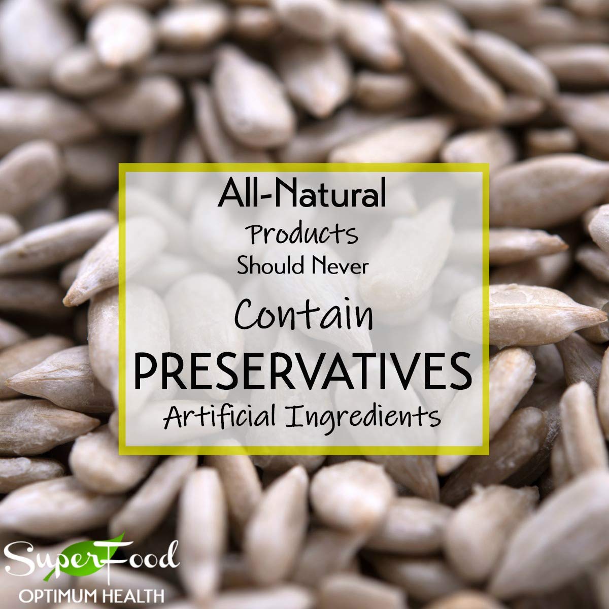 Nutrition panel on GERBS sunflower seed kernels highlighting allergen-free claim