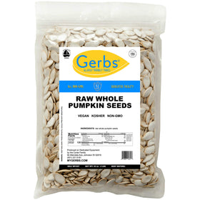 GERBS pumpkin seeds used as snack or topping for extra crunch.