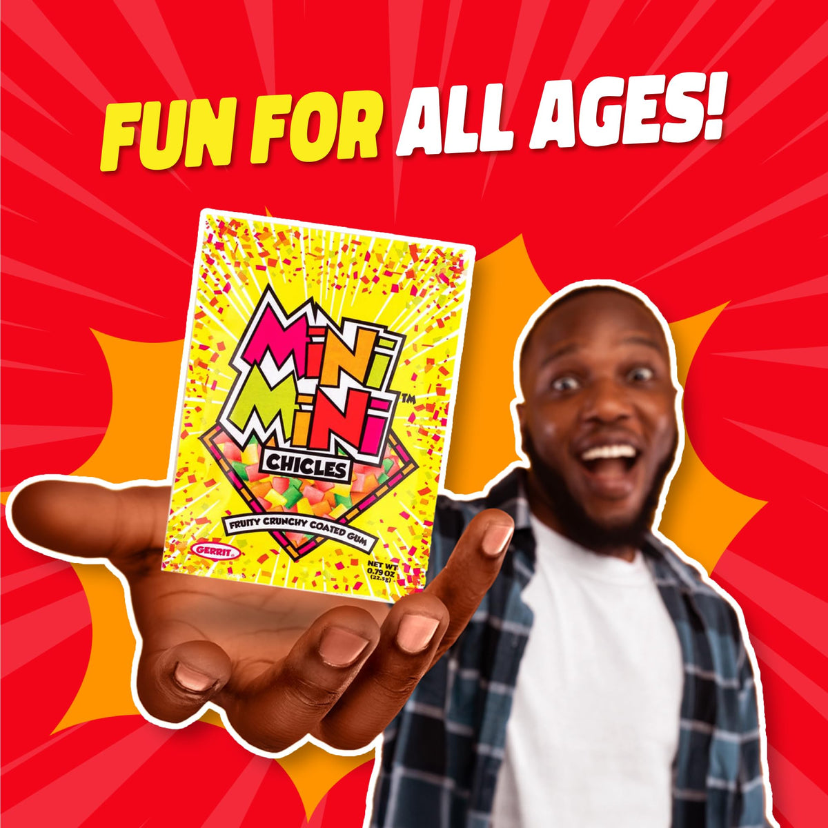 GeRRiT fruit chiclets varieties with multicolor pieces for playful snacking