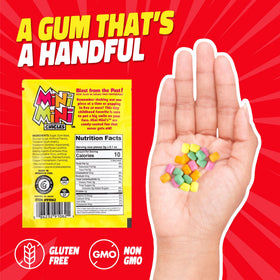 GeRRiT mini mini fruit chiclets center chew reveals soft interior and juicy fruit notes