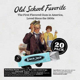 Gerrit's Black Jack Gum bulk-pack label highlights gluten-free and GMO-free ingredients.