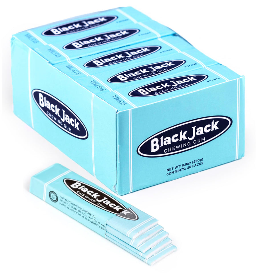 Gerrit's Black Jack Gum Pack front view, ideal for nostalgia and sharing with friends.