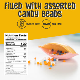 Gerrit's Satellite Wafers showing crunchy candy beads inside the edible shell.