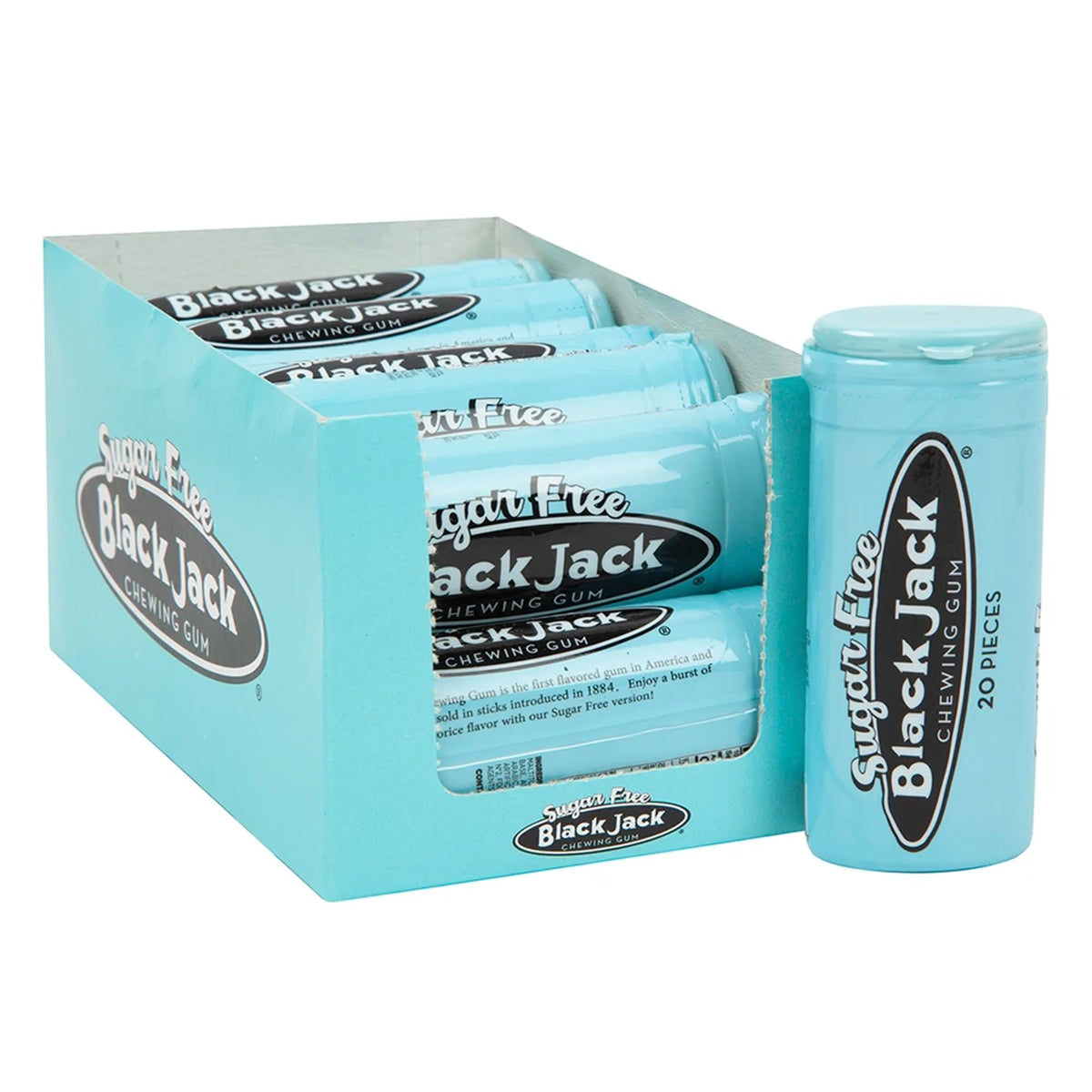 Gerrit's sugar-free gum Black Jack pack tubes for long-lasting freshness.