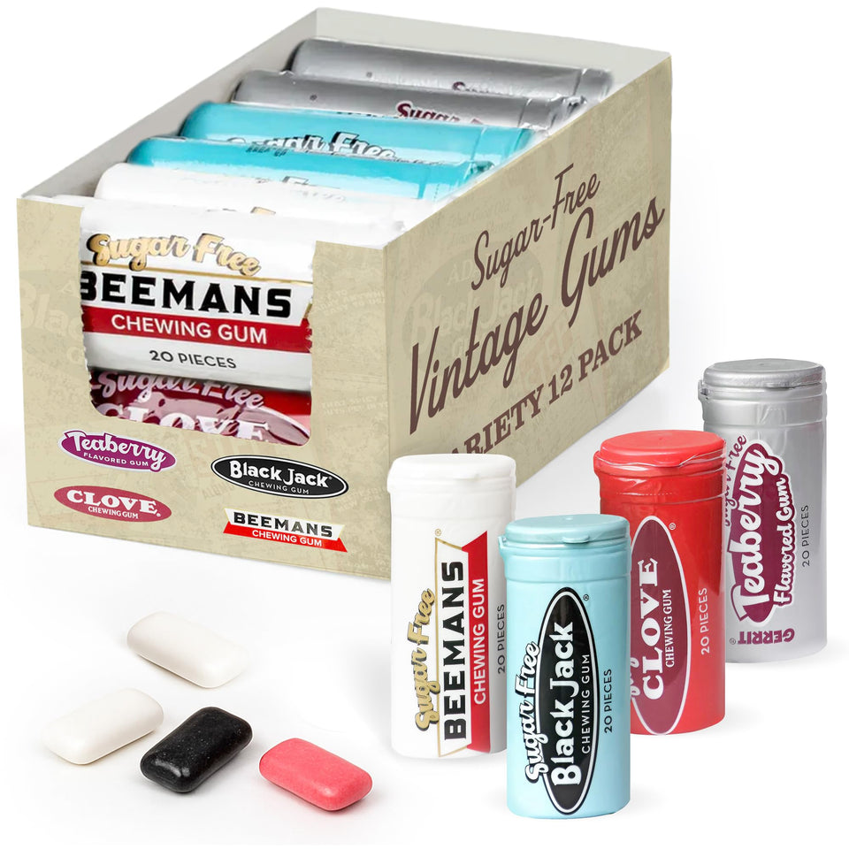 Gerrit's sugarfree gum variety pack with four flavors for sharing and nostalgia