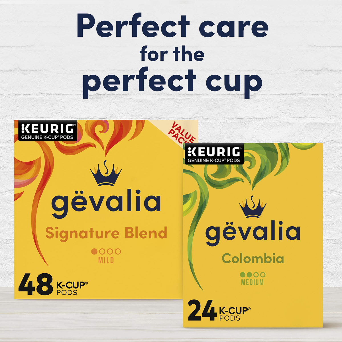 Gevalia Colombia Medium Roast poured into a mug capturing aroma.