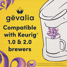 Gevalia Dark Royal Roast K-Cup pods ready for Keurig brewers