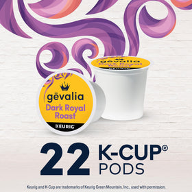 Gevalia Dark Royal Roast packaging with kosher certification label.