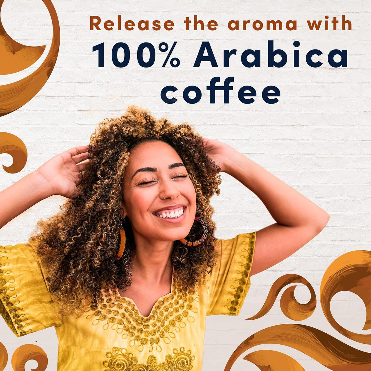 Gevalia espresso-style coffee in cup with smooth crema and bold flavor.