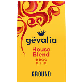 Gevalia House Blend medium-roast ground coffee bag with balanced aroma for mornings