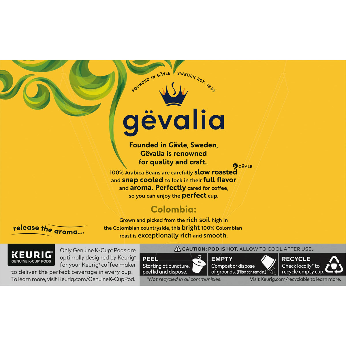 Gevalia Kosher-certified label on K-Cups for reliable holiday hosting.