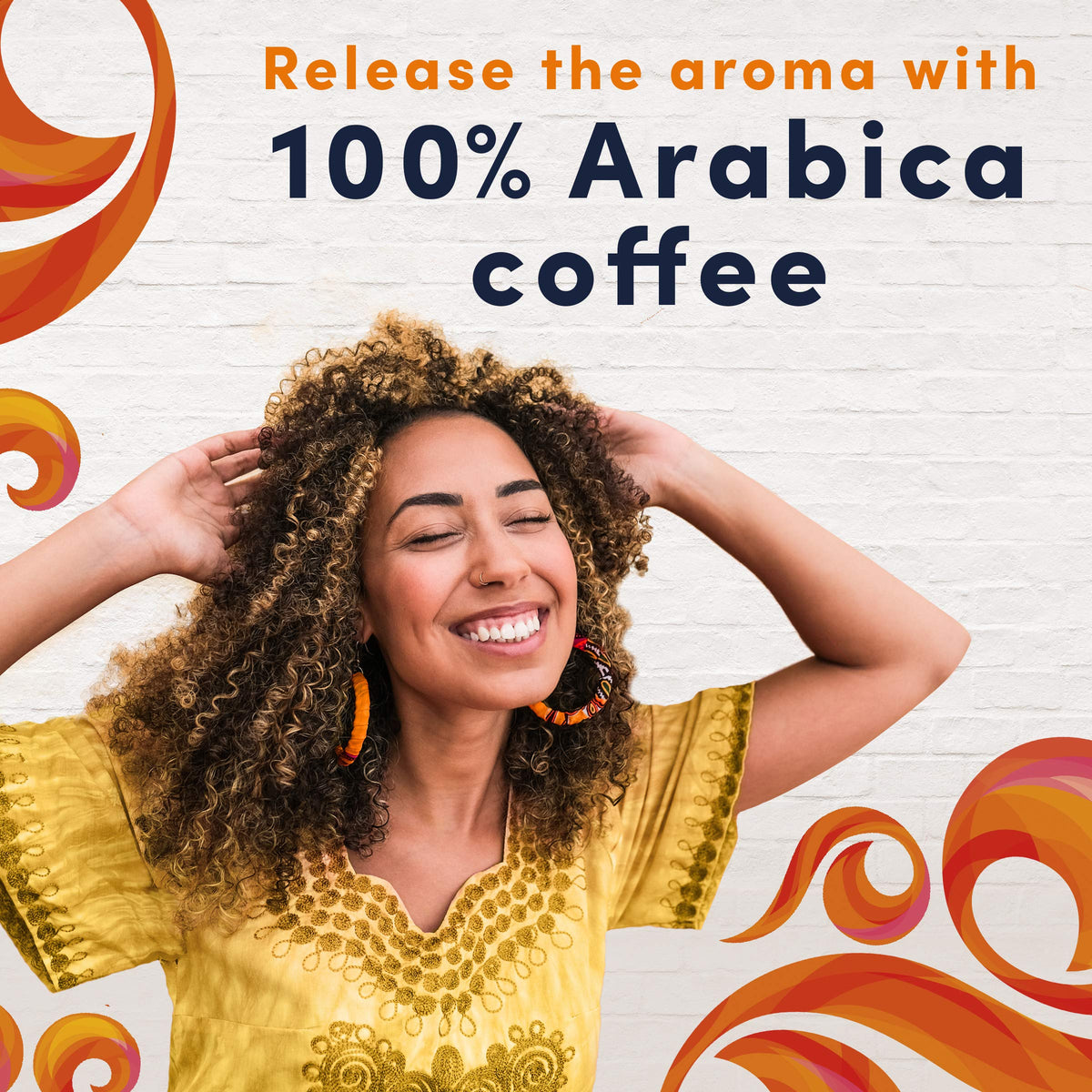 Aromas of Gevalia Signature Blend Light Roast rising from a cup.
