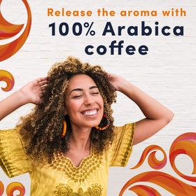 Aromas of Gevalia Signature Blend Light Roast rising from a cup.