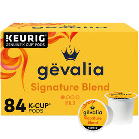 Gevalia Signature Blend light roast K-Cup box on display for daily brewing