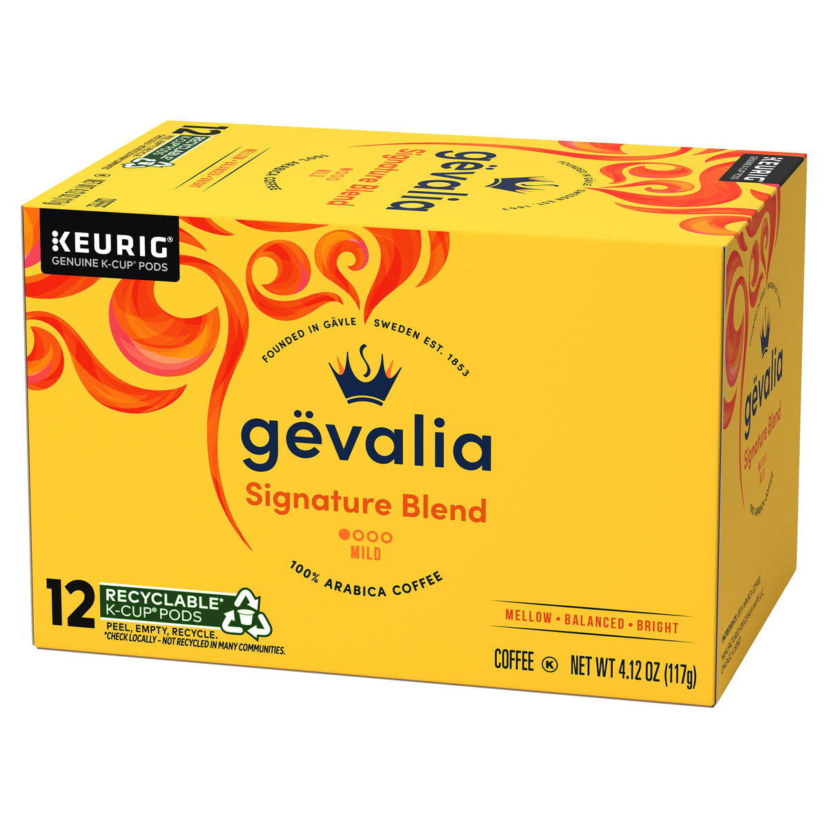 Gevalia Signature Blend Light Roast K-Cups compatible with Keurig machines.