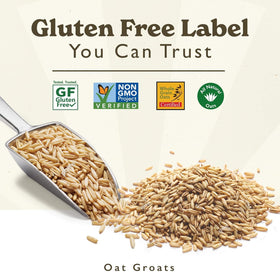 GF Harvest oat groats ground to flour for simple baking.