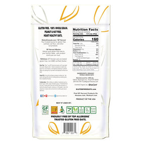 GF Harvest oat groats in bag front highlights gluten free, organic promise.