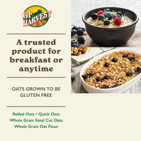 GF Harvest oat groats resealable bag preserves freshness after opening.