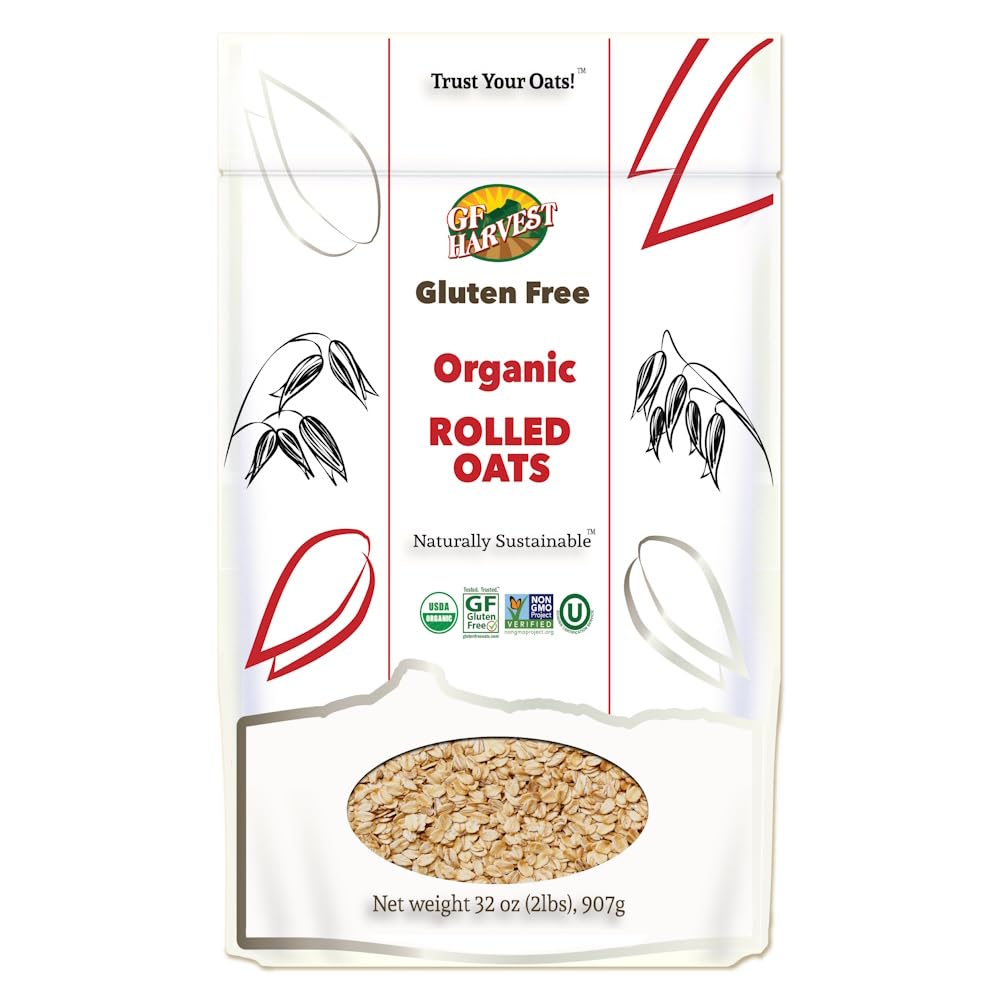 GF Harvest old fashioned rolled oats in a bowl ready for breakfast