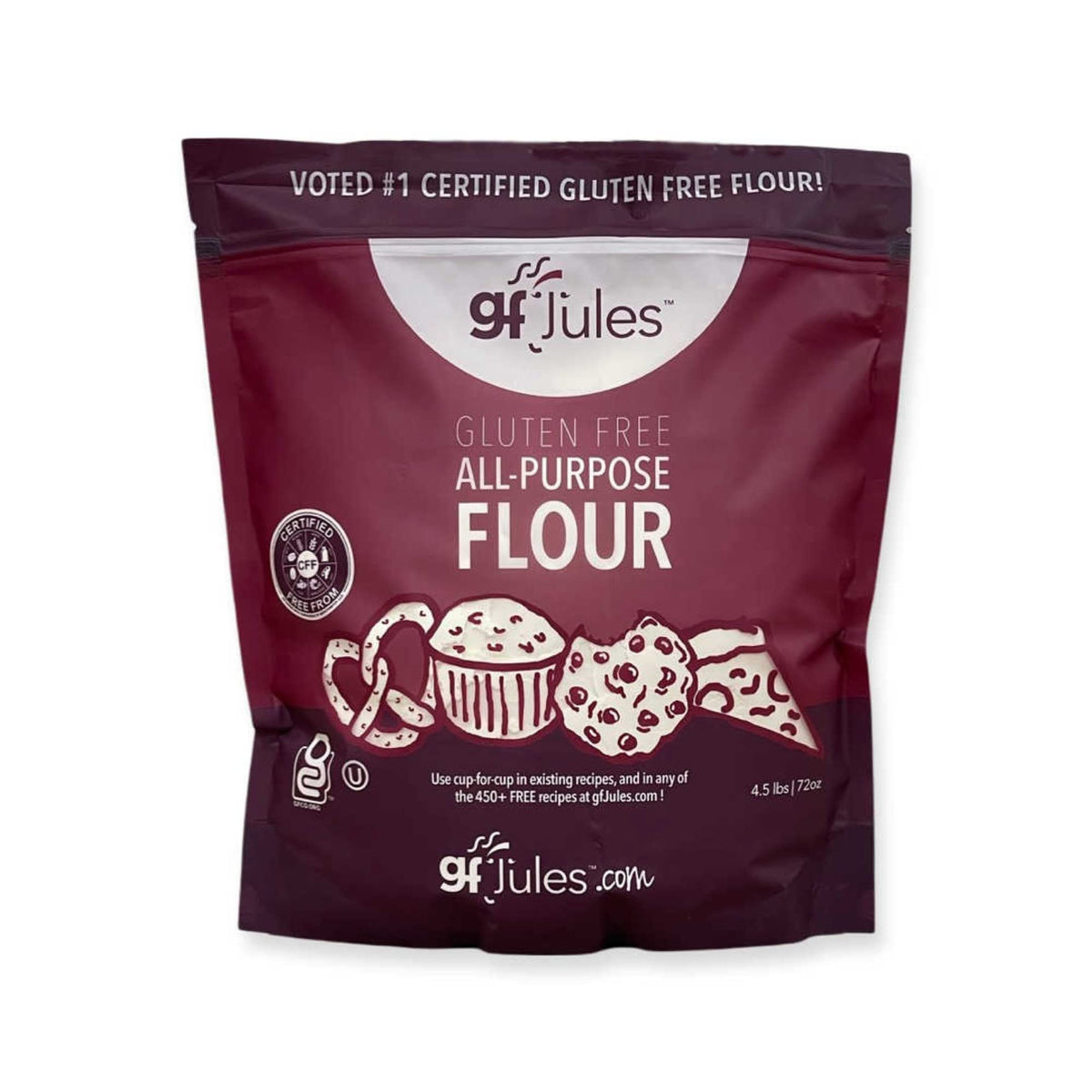 gfJules certified gluten-free all-purpose flour bag for reliable gluten-free baking.