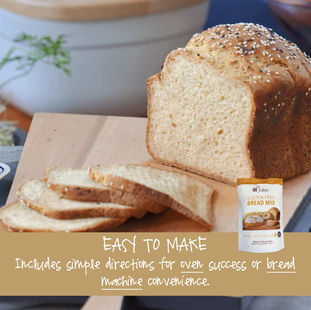 gfJules focaccia and baguette focus for crusty gluten-free breads.
