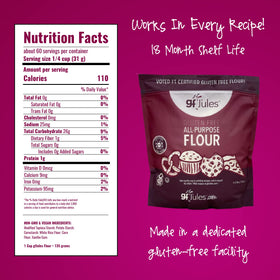 gfJules top 9 allergen-free seal supports allergy-conscious cooking.