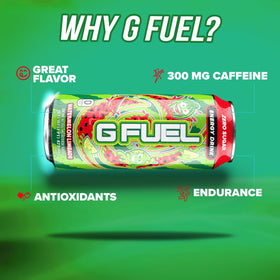 G Fuel antioxidants and vitamins panel indicates wellness support for workouts.
