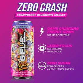 G Fuel Berry Bomb label closeup showing vitamin blend