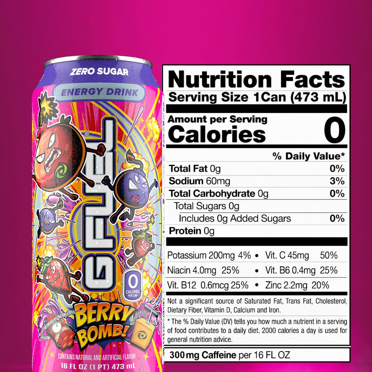 G Fuel Berry Bomb pour into glass showing easy on-the-go energy use