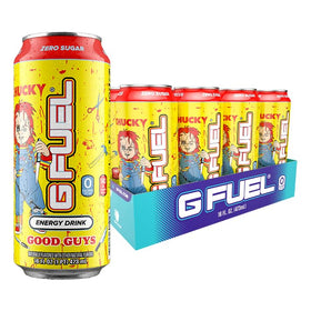 G Fuel Blood Orange can close-up, highlighting sugar-free energy for focus on the go