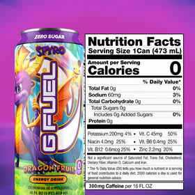 G Fuel 16 oz display demonstrates energy drink ready for gaming sessions.