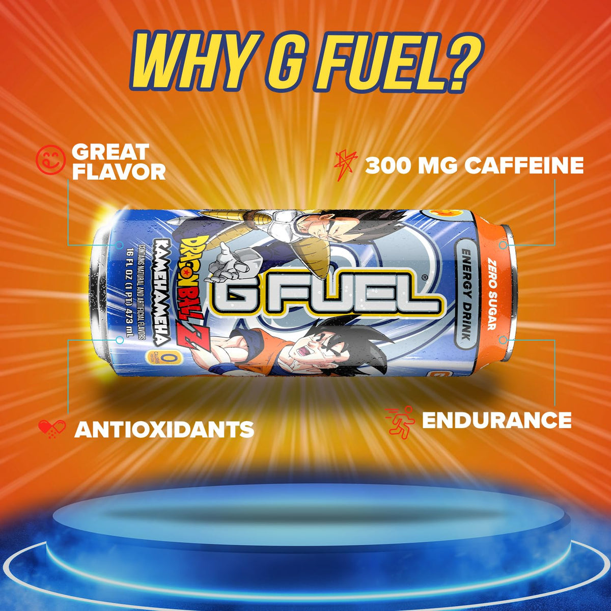 G Fuel Kamehameha 12-pack box display ideal for group gaming sessions