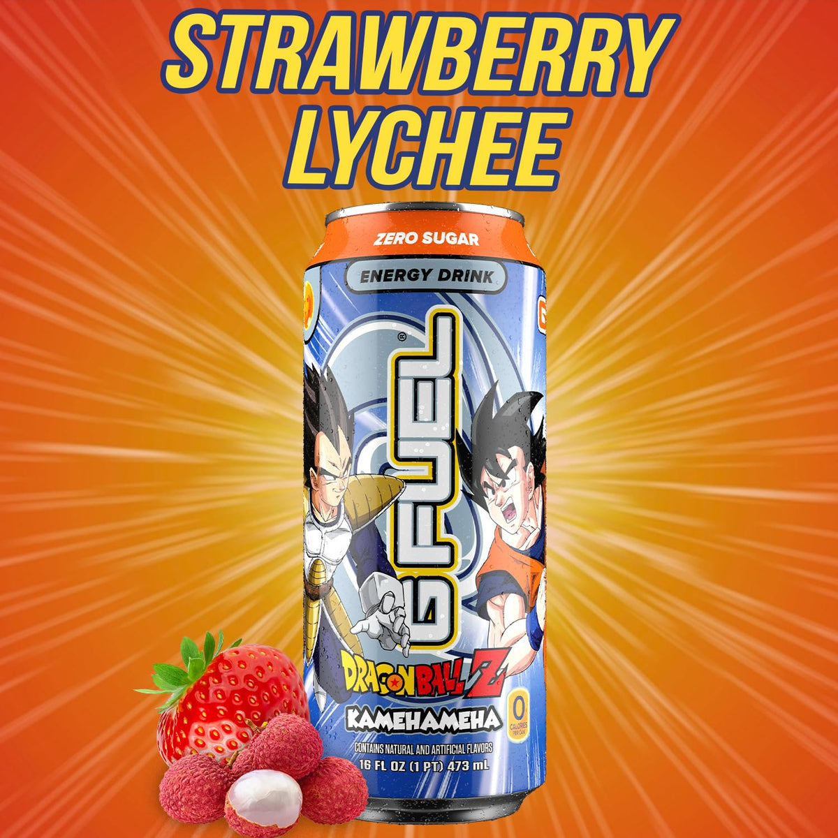 G Fuel Kamehameha lifestyle shot with gaming setup emphasizes quick energy boost