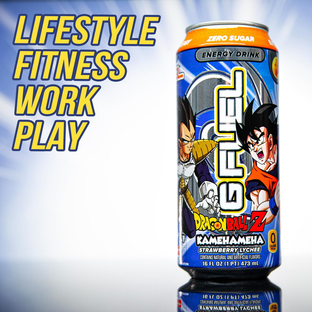 G Fuel Kamehameha poured into glass reveals fruity flavor and refreshing energy