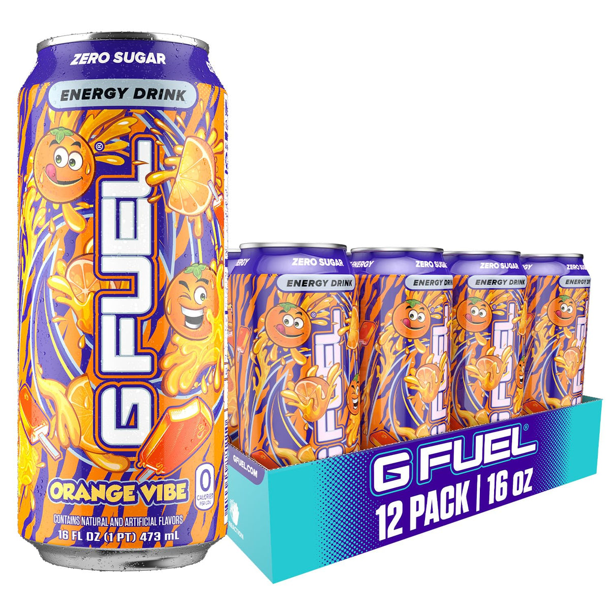 G Fuel Orange Vibe can with bold label for clean energy and focus.