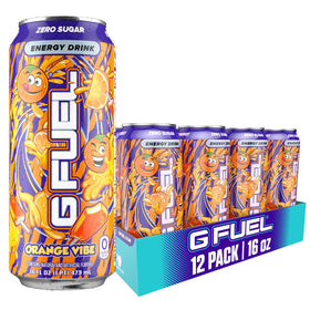 G Fuel Orange Vibe can with bold label for clean energy and focus.