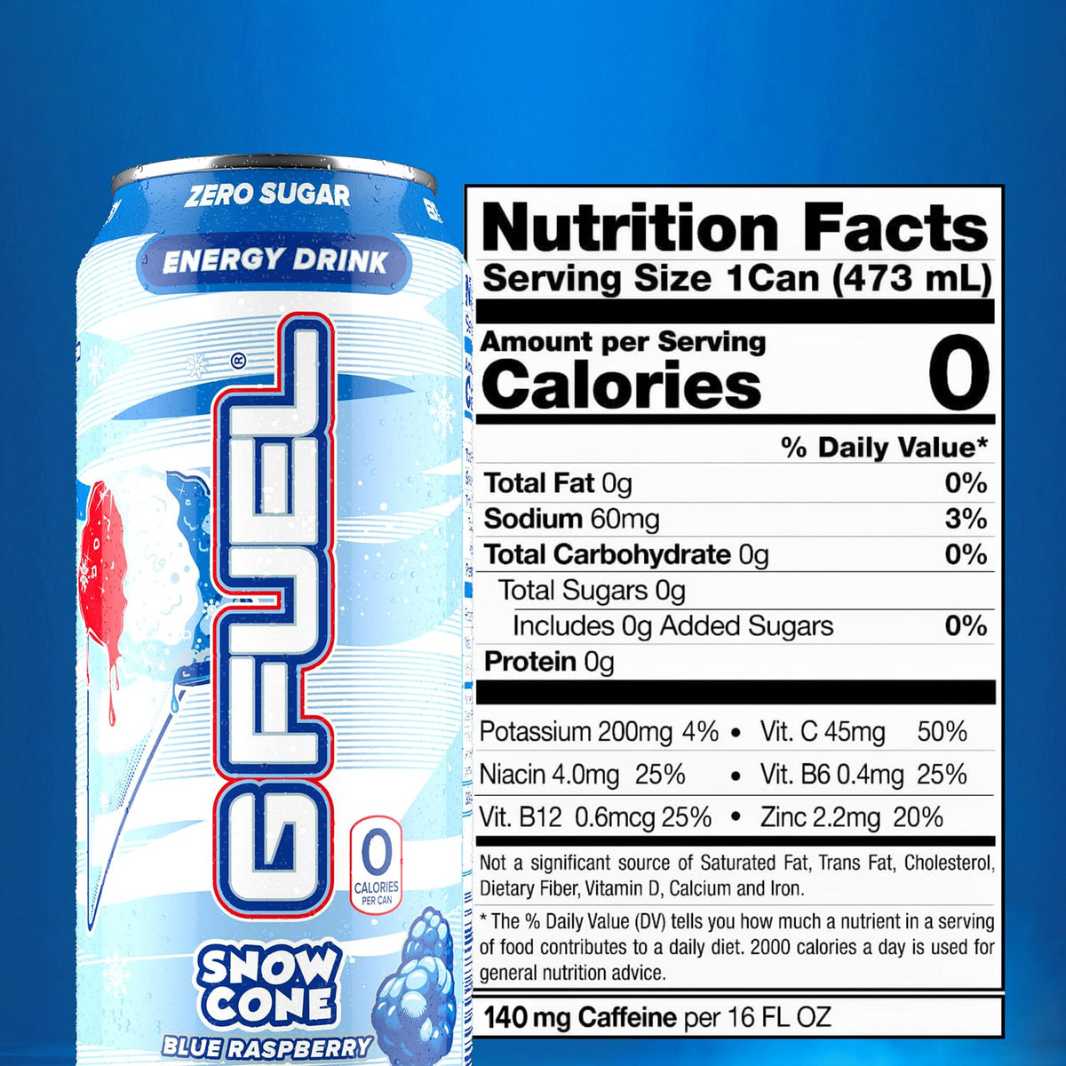 G Fuel Snow Cone 12-pack packaging for convenient daily energy