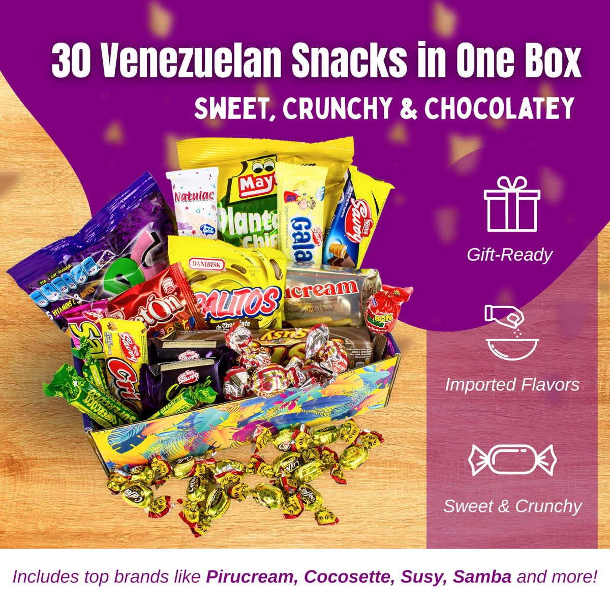 GG LATIN SABOR variety pack inside view showing wrapped portions for sharing