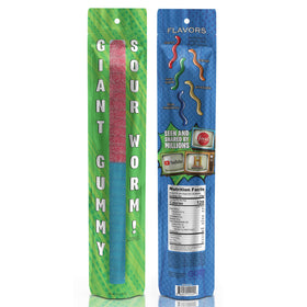 GGB Candies Sour Giant Gummy Worm sugar crystals highlighting tangy fusion
