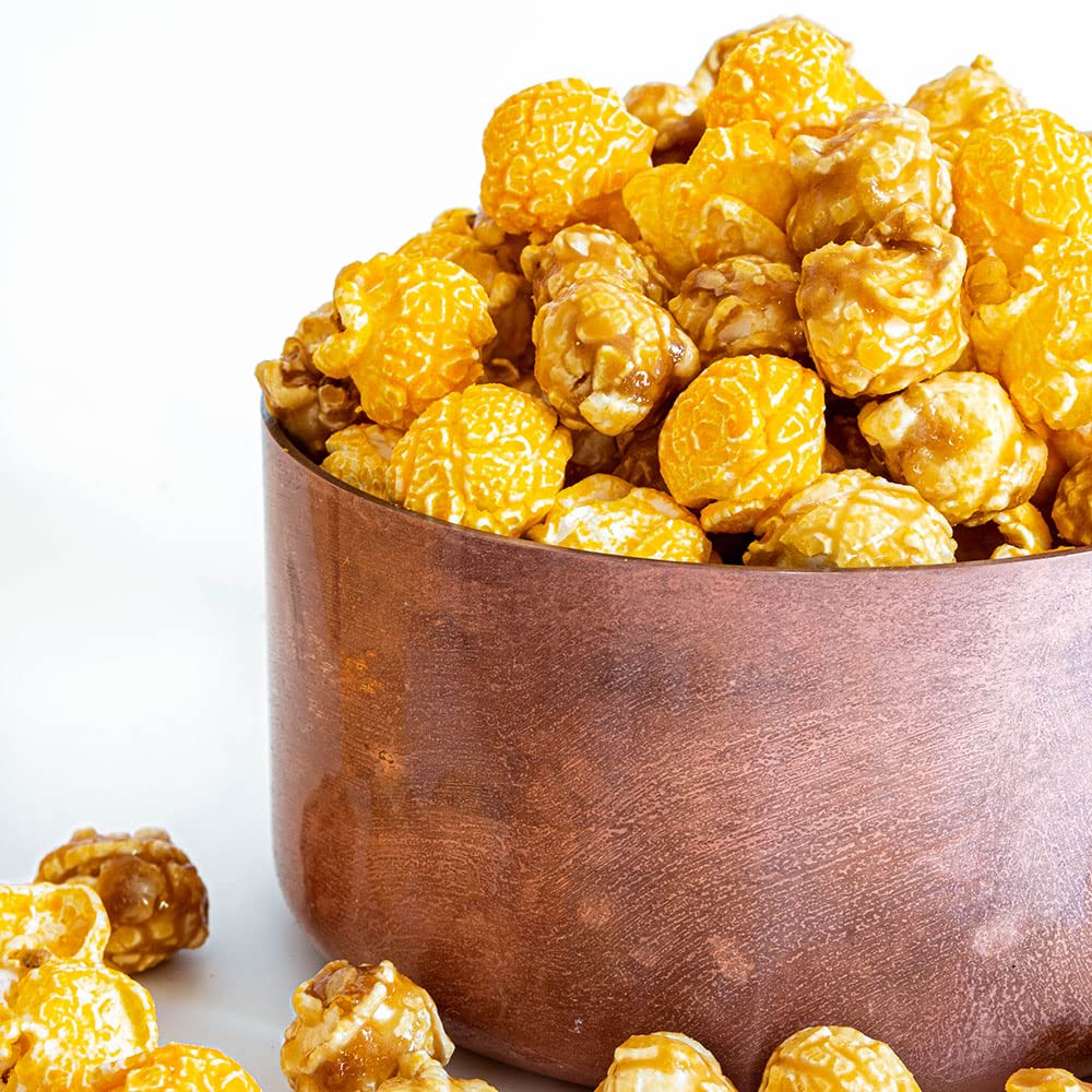 G.H. Cretors caramel popcorn glaze close-up showcasing glossy caramel.