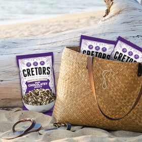 G.H. Cretors bag label, gluten-free, kosher, and non-GMO ingredients.