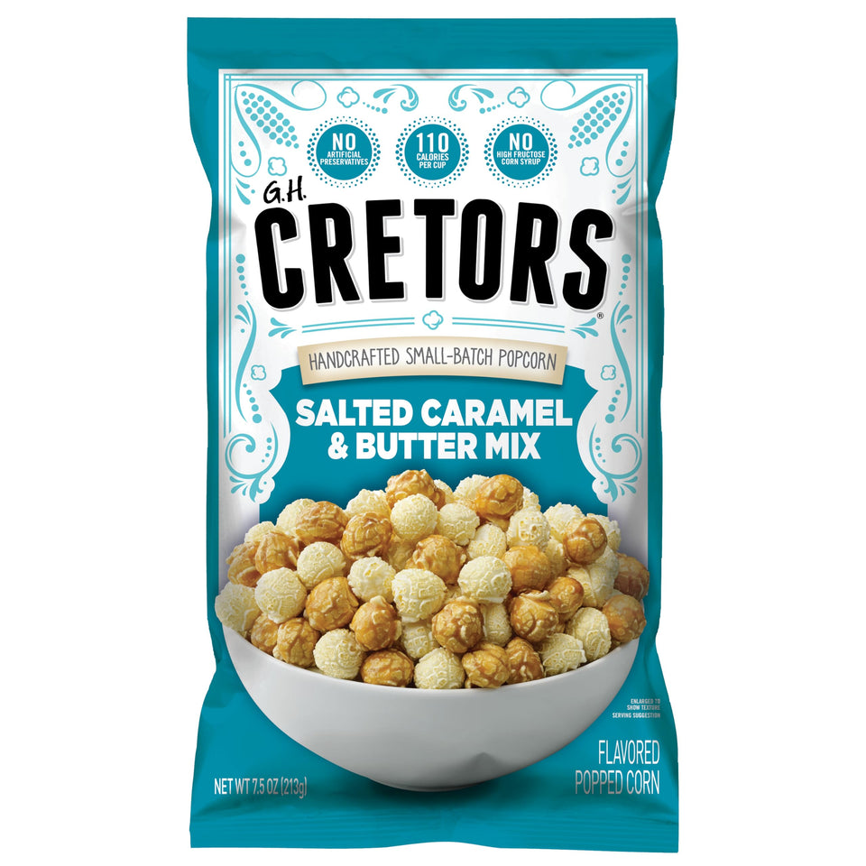 G.H. Cretors Sea Salt Caramel and Butter Popcorn in a bowl, ready to share.