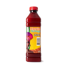 Ghana Heritage red palm oil bottle front view for rich stews and sauces.