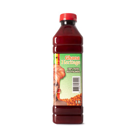 Ghana Heritage Red Palm Oil bottle shows pure, additive-free oil for rich cooking.