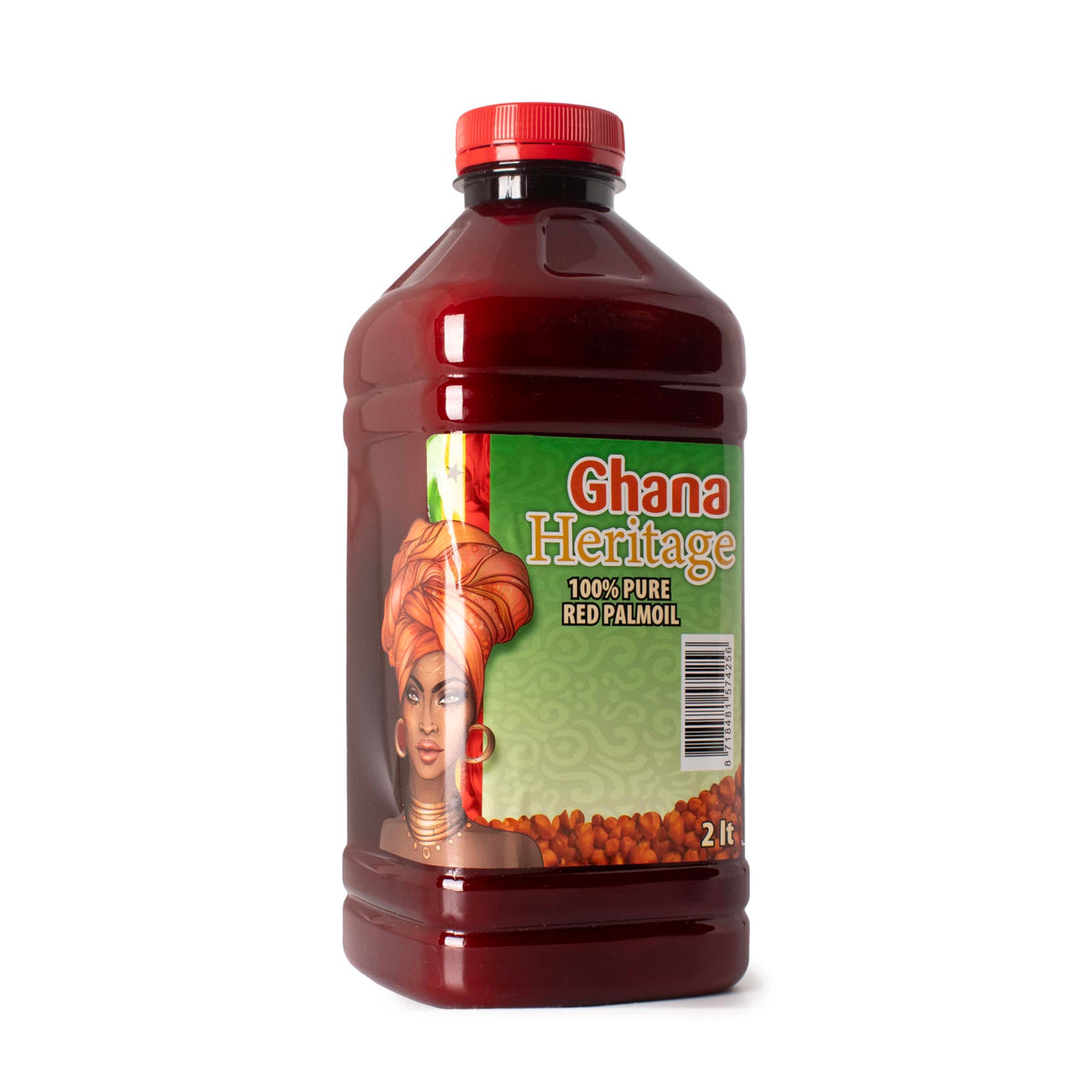 Ghana Heritage red palm oil displayed in a kitchen setup for wholesome meals.