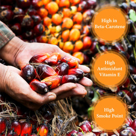 GHANA HERITAGE red palm oil in a stew pot adds depth and color