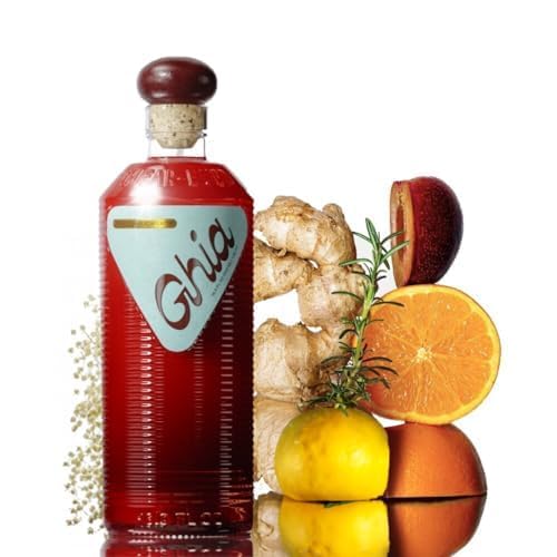Ghia apéritif bottle front showcases Mediterranean inspiration for a refreshing, alcohol-free experience.